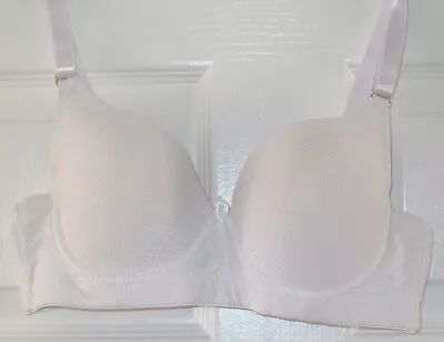 Lovely White Padded & Underwired Multi-way Plunge Bra From HANA Size 36B • £2