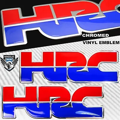 $16.88 • Buy Chrome+gel Decal Emblem Hrc Logo Fuel Tank/fender Sticker For Honda Racing Team