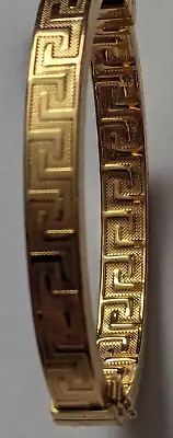 DOLCE VITA 18K GP BZ Gold Tone Hinged Cuff Bangle Bracelet Italy • $38.99