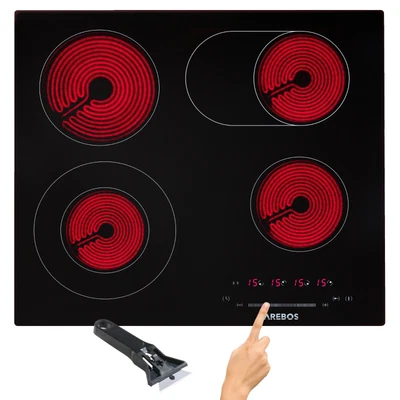 £183.99 • Buy AREBOS ® Glass Ceramic Hob Glass Ceramic Autarkic Hob 4 Cooking Zones 59 Cm