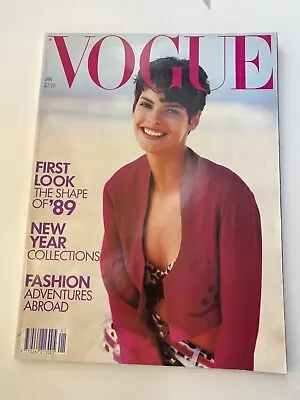 VOGUE MAGAZINE  1989 January  FREE  Gift Wrap FAST Disptach   • $19.88