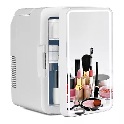 8/10L Mini Firdge Skincare Portable Refrigerator Cooler&Warmer LED Mirror Touch • $69.99