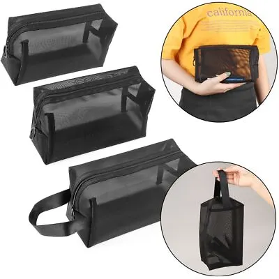 Toiletry Bag Zipper Cosmetic Bag Makeup Pouch Mesh Package Travel Organizer • £5.13