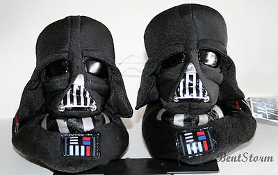 STAR WARS DARTH VADER BLACK HELMET Plush Toddler SLIPPERS HOUSE Shoes S-XL NWT • £16.02
