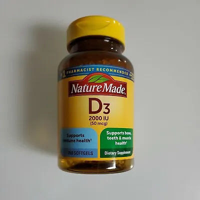 Nature Made D3 2000 IU 50 Mcg 250 Softgels Exp 2025+ • $14.49