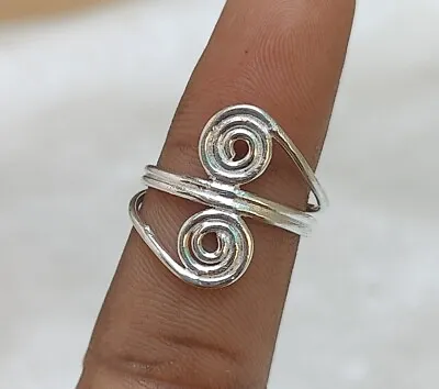 Solid 925 Sterling Silver Band& Statement Meditation Ring Handmade All Size-b-18 • $13.96