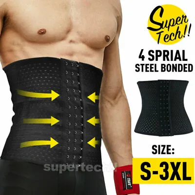 Men's Waist Trainer Body Shaper Tummy Girdle Belt Belly Fat Burner Corset XS-6XL • $6.99