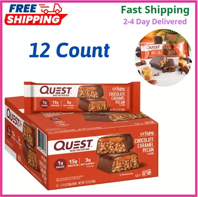 Quest Hero Protein Bars Low Carb Gluten Free Chocolate Caramel Pecan 12 Count • $26.29