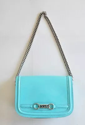 $1850 Auth BNWD BURBERRY Patent Leather Chain Link Shoulder/Bag Womens Turquoise • $400