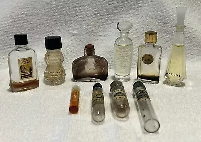 Lot Of Ten Assorted Vintage Miniature Perfume Bottles • $25