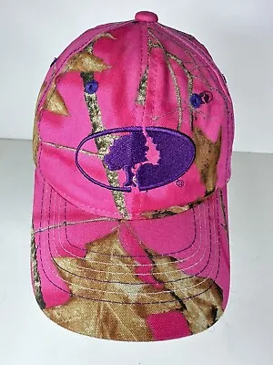 Mossy Oak Pink With Mossy Oak Logo On Pink Camo Adjustable Hat Cap • $10.90