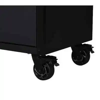 Heavy-Duty 27.5 In. 4-Shelf Matte Black Rolling Side Tool Cabinets And Locker • $741.49