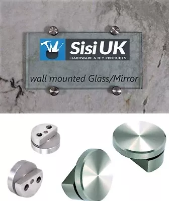 6mm Mirror Holder Bracket Half Round Silver Pack Of 4 • £5.98