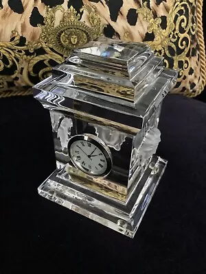 Rare Large Versace Treasury Crystal Chimney Table Desk Clock • $475