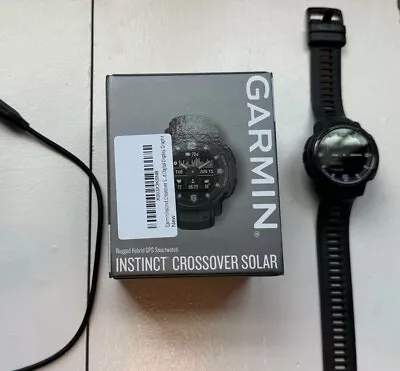Garmin Instinct Crossover Solar GPS Watch - Graphite (010-02730-11) • $302