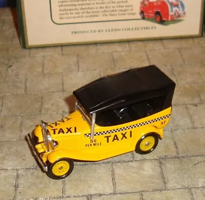 Model A Ford Car With Hood - Yellow Taxi - Lledo Days Gone - Boxed • $8.08