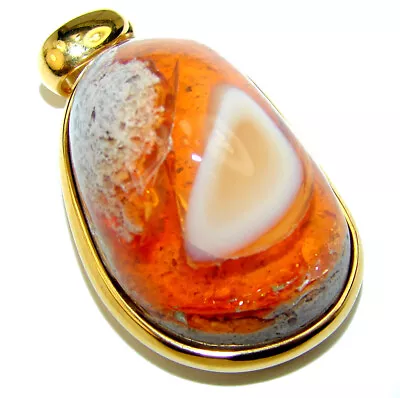 Spectacular Natural  Mexican Fire Opal 14K Gold Over .925 Sterling Silver Handma • $168.32