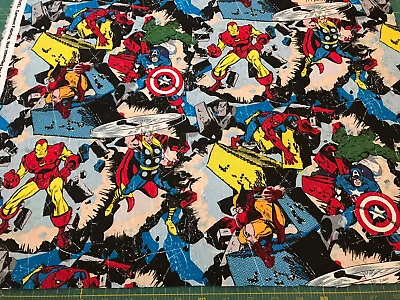 Marvel Comics 100% Cotton Fabric Sold By The Yard #284 • $8.79