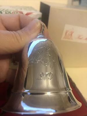 Vintage 1979 Kirk Silver Plated Bell Ornament.  Music Is Not Working. • $5