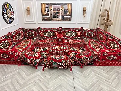 U Shaped Sectional Sofa Floor Sofa Couch Bed Arabic Majlis Sofa Floor Cushion • $99