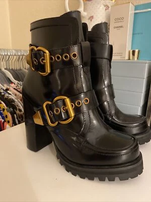 £29.99 • Buy Jeffrey Campbell Black Platform Ankle Boots Size 5 EU 38 Chunky Buckle