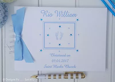 Personalised  Baby Feet  Christening / Guest Book / Scrapbook Album • £16.99