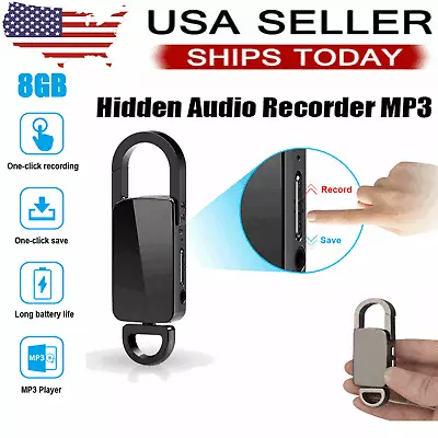 Mini Hidden Spy Digital Audio Voice Activated MP3 Recorder Playback Small Smart • $19.99