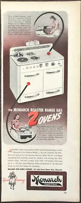 1947 Monarch Electric Roaster Range Ad Malleable Iron Range Co Beaver Dam WI • $8.85