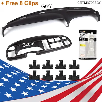 Fit For 98-02 Dodge Ram Pickup ABS Dash Bezel & Dashboard Cover Overlay W/clips • $80