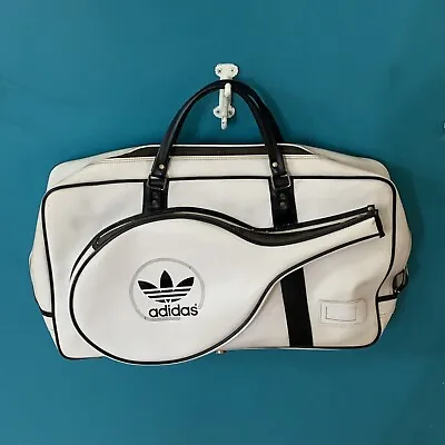 Rare Vintage 70s Adidas Raquetball White Duffle Bag Pickle Ball ￼ • $40