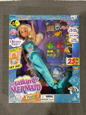 Rare Vintage Talk To Me Mermaid Doll Toymax Blue Fin Blonde Hair Talking • $79.99