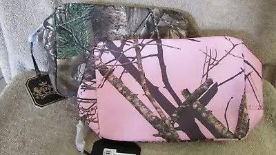 Deluxity His & Hers Zippered Mossy Oak Camo Travel/Pill/Field Bag-1 Gr & 1 Pink • $12.99