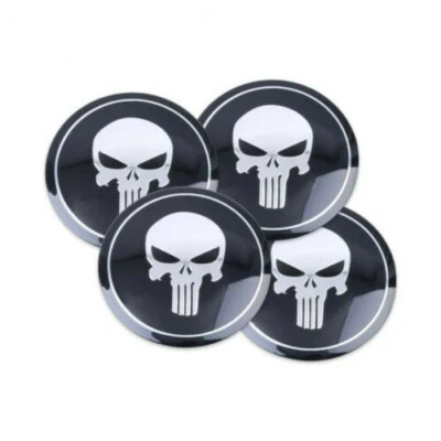 $4.99 • Buy 4x 56mm The Punisher Logo Car Wheel Center Hub Caps Stickers Badge Emblem Decal