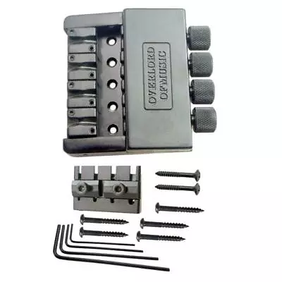 1 Set 4 String Headless Bass Guitar Bridge Kit W/ Screw DIY Parts Black • $82.65