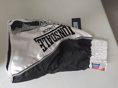 Lonsdale Black/White Boxing Shorts Satin Size L • £65