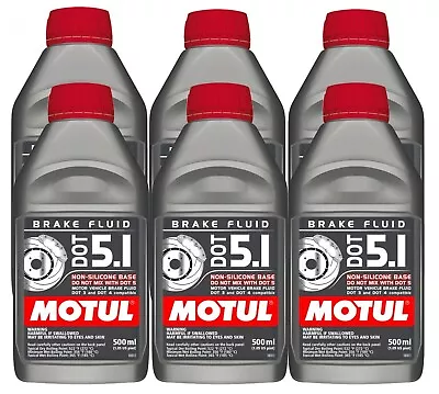 Motul DOT 5.1 - 3 Liters AM - Long Life Fully Synthetic Brake Fluid (6 X 0.5L) • $53.95