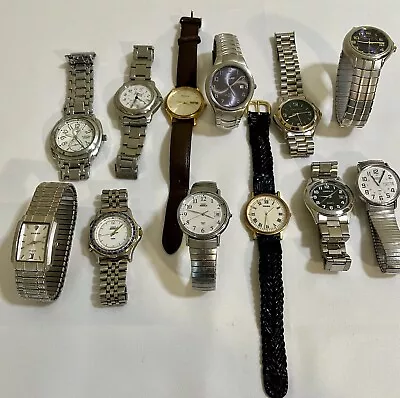 Watch Lot Men's Vintage Lot Of 12 Watches Timex Sharp More As Is • $9.99