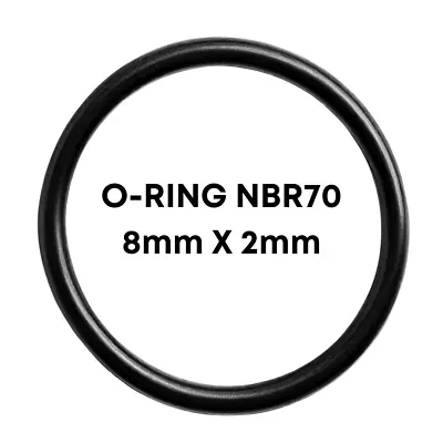 O-Ring 8mm X 2mm Nitrile (NBR 70) Black Made In Italy Top Quality • $1