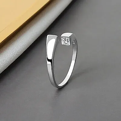 925 Sterling Silver Open Finger Adjustable Womens Love Hug Ring Band Jewelry UK • £4.89
