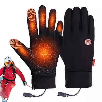 NEW USB Heated Gloves 1Pair Rechargeable Touchscreen Skiing Gloves For Men Women • $9.63