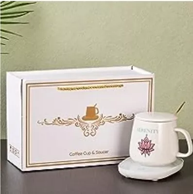 £8.99 • Buy Self Heating Mug Gift Serenity Set Thermal Lid USB Heating Pad With Spoon