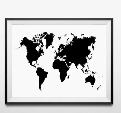 $62.55 • Buy World Map Art Poster Print. Great Gift/Home Decor Minimalist