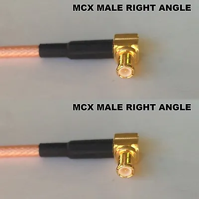 RG316 MCX MALE ANGLE To MCX MALE ANGLE Coaxial RF Cable USA-US • $11.74