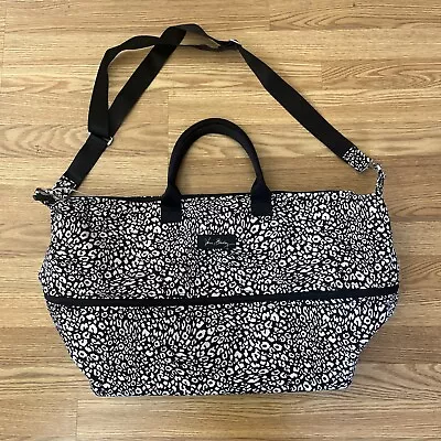 Vera Bradley Camocat Animal Print Black Cotton Quilted Carry On Tote Duffle Bag • $74.99