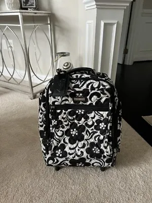 Vera Bradley Black & White Floral Rolling Bag Luggage Suitcase 22” Clean Cond • $79.95