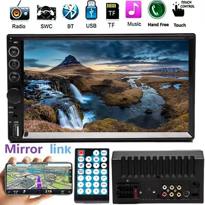 7  Car Stereo Radio 2DIN HD MP5 Touch Screen Mirror Link For IOS & Android GPS • $50.40