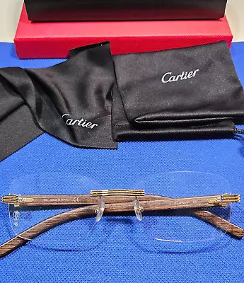 Cartier Rimless  CT0286O 002 Genuine Wood Yellow Gold D11F  SALE!!! Make A Offer • $1295