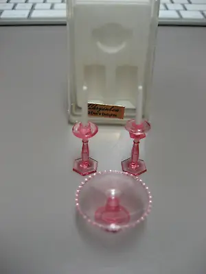 Dollhouse Miniature Cake Plater / Stand With 2 Candlesticks New In Package • $6.85