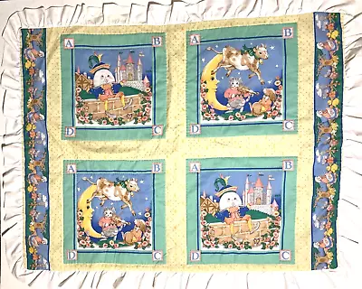 Nursery Rhyme Ruffled Baby Blanket Comforter Quilted 39x48  Crib Handmade • $12.50