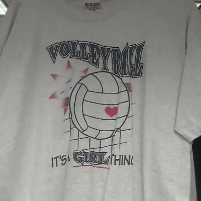 2XL Name T-shirt Bayside USA  Ash Gray Volleyball It's A Girls Thing 5/21 • $12.99